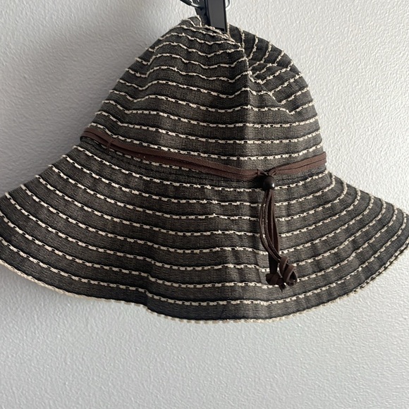 REI Striped Gray Cotton Blend Summer Brimmed Hat - Picture 2 of 11
